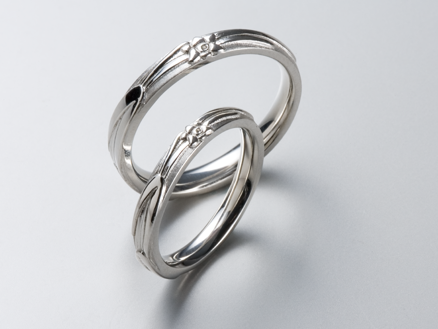 ブライダルリング花 クラフト金澤 Hawaiianti ハワイアンti チタンリング マリッジリング 結婚指輪